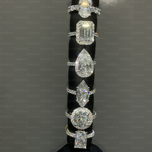 Laboratory-grown 6.03-carat diamond Combination <b>ring</b> for women 18K white gold oval-cut diamond Anniversary jewellery - Product Image 6