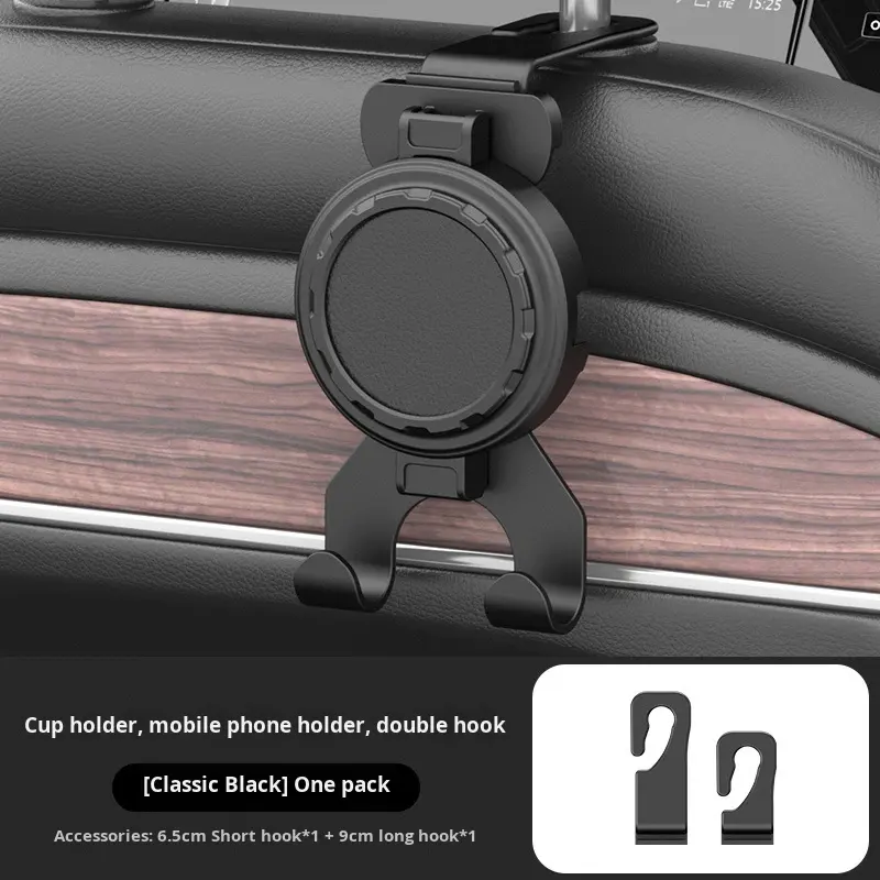 Universal ABS Car Cup Holder - Multi-functional Adjustable Height Dashboard Seat Back Hook Beverage