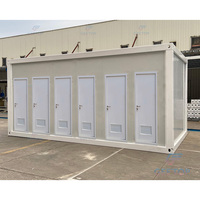 Maison conteneur moderne de luxe de 20 pieds, toilette mobile préfabriquée en acier avec douche, livraison contemporaine, dosettes de salle de bains