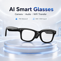 Gafas Inteligentes con Cámara de Traducción IA, Asistente IA, Carga Magnética, Audio de Oreja Abierta, Video 4K, Impermeabilidad IP66 y Doble Cámara
