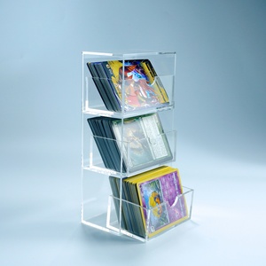 Manufacturer Wholesale Transparent Custom Third Floor Acrylic Card Holder Drawer <b>Display</b> <b>Case</b> for Game Card Collection - Product Image 4