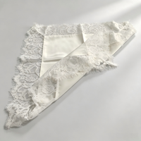 Écharpe en satin de soie 100% 12 Momme avec bordure en dentelle à franges, taille et matière personnalisables