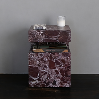Table d'appoint en marbre naturel Mobilier de maison design Table multicolore Pilier en pierre de luxe Socle en marbre Table d'appoint Marmol Mesa