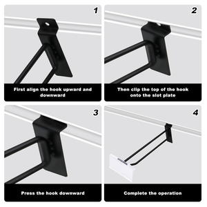 Hookei Supermarket Metal Pegboard Double <b>Hooks</b> with Price Tag Holder - Product Image 4