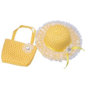 หมวกฟางเด็กน่ารักลายดอกทานตะวัน ชุดกระเป๋าถือสำหรับเด็กผู้หญิง 18 สี สำหรับฤดูใบไม้ผลิและฤดูร้อน ประดับโบว์ลายดอกไม้ สไตล์ลำลอง - Product Image 6