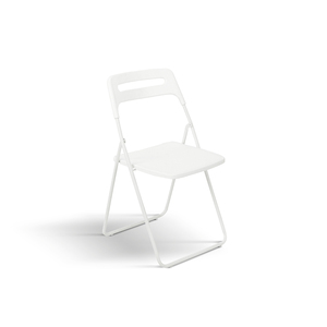 <b>Set</b> <b>Of</b> <b>6</b> White Folding <b>Chairs</b> Polypropylene Seat Metal Frame Indoor Outdoor Garden Use - Product Image 1