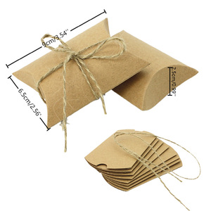 9*6.5*2.5cm Blank Kraft Paper Wedding Candy Box Mini Personalized <strong>Pillow</strong> Shaped Box White <strong>Pillow</strong> Shaped Gift <strong>Small</strong> Candy Box - Product Image 2
