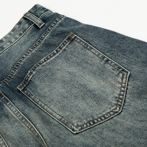 <span class=keywords><strong>Jeans</strong></span> Americani a Contrasto Bianco Stile Machete, Gamba Larga e Ampia, Lavaggio Medio, Pantaloni Casual da <span class=keywords><strong>Uomo</strong></span> Trendy Punk Effetto Vissuto - Product Image 4