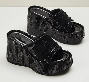 UP-0671D Casual Slippers <strong>Wedge</strong> Heel Sandals <strong>Summer</strong> Heeled Platform <strong>Shoes</strong> for Ladies - Product Image 6