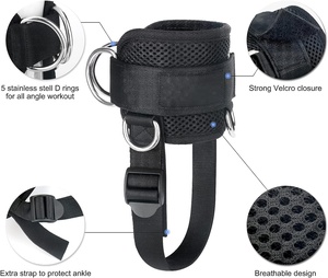 Nueva Llegada Gimnasio Fitness Pierna <span class=keywords><strong>Polea</strong></span> Tobillo Correas Envolturas Material de Neopreno Genuino Ajustable <span class=keywords><strong>para</strong></span> Protección - Product Image 2