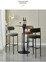 Tabouret de bar de luxe de style nordique, tabouret haut pour usage domestique, dossier moderne minimaliste, chaise de comptoir de bar, design en fer forgé, fabriqué en Chine
