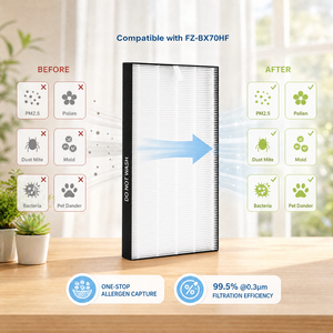 Filtre <span class=keywords><strong>HEPA</strong></span> FZ-BX70HF compatible avec le <span class=keywords><strong>purificateur</strong></span> <span class=keywords><strong>d</strong></span>'<span class=keywords><strong>air</strong></span> Sharp KC-700Y5 KC-70E9 KC-B70, capture les particules PM2.5, le pollen, les squames <span class=keywords><strong>d</strong></span>'animaux et la fumée. - Product Image 5