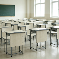 Chaise de bureau scolaire individuelle en acier moderne, robuste et ergonomique, réglable en hauteur, vente en gros d'usine pour les achats scolaires