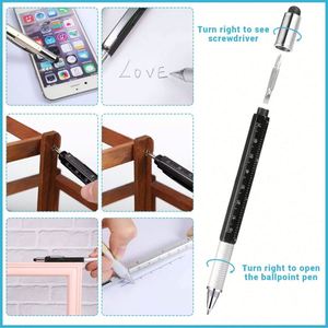 6 in 1 Multifunctional Tool Heavy Metal Ballpoint With Level and Screwdrivers Customized Logo Universal Stylus <b>Pen</b> - Product Image 4