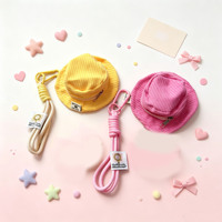 Dompet Koin Gantungan Kunci Mini 2026 Bentuk Topi Nelayan, Tempat Earphone dengan Tali Pergelangan Tangan, Dompet Bentuk Topi Bucket Bahan Corduroy