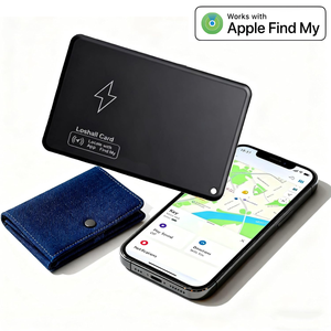 Portefeuille intelligent ultra-mince avec fonction de localisation mondiale en plastique, traceur anti-perte pour iPhone, compatible avec la fonction 'Localiser mon appareil' (type AirTag) - Product Image 1