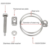 Collier de serrage double fil en fer galvanisé réglable à vis pour raccord de tuyau d'eau en caoutchouc