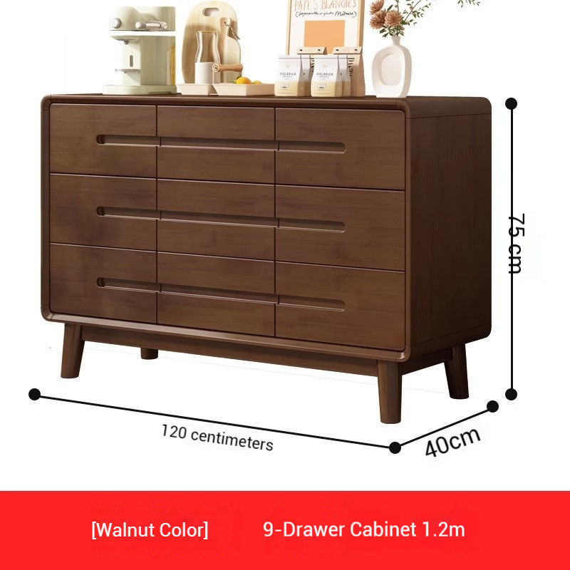 Nine-drawer cabinet 1.2 meters [Walnut color