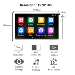 DV133FHM-NN0 xem đầy đủ góc <span class=keywords><strong>13.3</strong></span> inch FHD LCD Bảng điều chỉnh TFT boe <span class=keywords><strong>IPS</strong></span> hiển thị cho ngành công nghiệp, 13 "Màn hình LCD 51 pins LVDS - Product Image 1