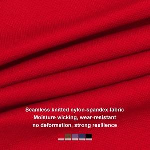 กางเกงโยคะไร้ตะเข็บสีพีชพิมพ์โลโก้ได้ตามต้องการ เอวสูง คอวี กระชับรูปร่าง สำหรับวิ่งและออกกำลังกาย แห้งเร็ว - Product Image 4