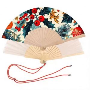 Custom Logo DIY Wooden Folding Hand Fan Eco-Friendly Portable Music Flower Promotion Painting Model Craft Souvenir Decoration - Product Image 1