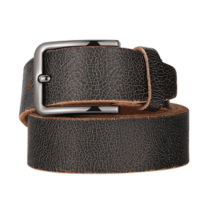 Ceintures en <span class=keywords><strong>cuir</strong></span> véritable pour hommes, style classique, décontracté, vintage, effet <span class=keywords><strong>craquelé</strong></span> personnalisé, boucle en alliage, imperméables - Product Image 1