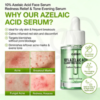 Sérum visage Luxfume Private Label à 10 % d'acide azélaïque, éclaircit le teint, améliore la texture rugueuse efficacement