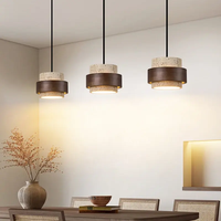 Lustre rectangulaire nordique en travertin pour longue table à manger, îlot de cuisine, lampe suspendue moderne en pierre jaune LED