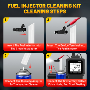 2025 KINGBOLEN IT300 Kit de herramientas de limpiador y probador de inyector de combustible Universal funciona con la mayoría de los camiones y motocicletas de 12V - Product Image 5