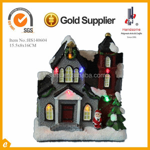Pulgadas pequeño LED decoración resina Navidad <span class=keywords><strong>casas</strong></span> de pueblo - Product Image 5