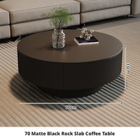 Mesa de Centro de Mármol Minimalista de Lujo Personalizada, Mesa Auxiliar Moderna con Almacenamiento para Apartamentos Pequeños y Salas de Estar