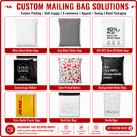 Sac d'expédition biodégradable et compostable personnalisé avec logo, à base de plantes, recyclable, bleu, pour vêtements, sacs d'expédition