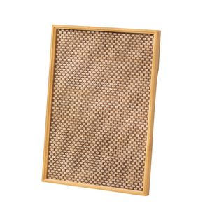 Japanese Style <b>Tea</b> <b>Tray</b> Woven Rattan Design Bamboo Serving <b>Tray</b> For Coffee <b>Tea</b> Bread Kitchen Home Use - Product Image 5