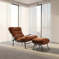 Chaise longue inclinable et berçante modulaire moderne en métal capitonnée – Canapé paresseux convertible pour chambre à coucher, mobilier de loisirs et de salle à manger
