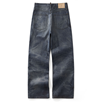 Jean Homme Premium Neuf en Denim Texturé Ciré Coupe Droite de Haute Qualité – Jean Baggy Femme