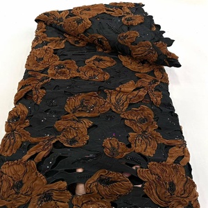 5 Yardas de Tela de Encaje Africano con Cuentas de <span class=keywords><strong>Guipur</strong></span> <span class=keywords><strong>para</strong></span> <span class=keywords><strong>Vestido</strong></span> de Fiesta de Boda - Product Image 6