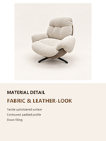 Fauteuil lounge moderne en tissu bouclé, rembourré, avec mousse haute densité, pour salon ou coin lecture