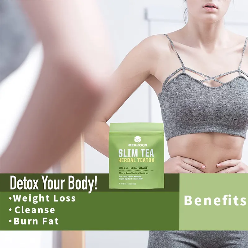 Etiqueta privada de emagrecimento, chá de emagrecimento detox perda de peso queima de gordura chá verde para perda de peso