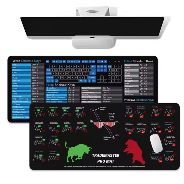 Custom XXL/XXL Stock Trading Gaming Mousepad Waterproof Non-Slip Rubber with Stitched Edge Large Heated Sport Design
