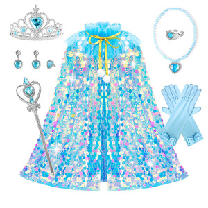 Capas <span class=keywords><strong>de</strong></span> Sirena con Lentejuelas para Niñas, Capa Brillante para Disfraces <span class=keywords><strong>de</strong></span> Halloween y Fiestas <span class=keywords><strong>de</strong></span> Cumpleaños - Product Image 5