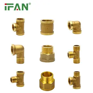 IFAN耐用3/8-2英寸螺纹黄铜管道配件适配器弯头黄铜管道配件