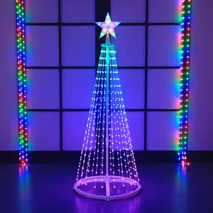 2024 New Innovations Christmas Indoor Tree Decor Waterproof Meteor Light Conical Christmas Tree Light Christmas