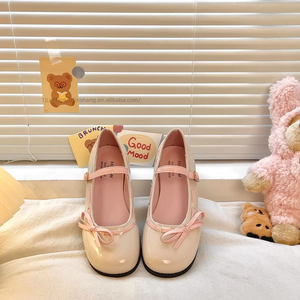 New Thick-Soled Bow <b>Shoes</b> French <b>Soft</b>-Cut Pumps for Women - Product Image 2