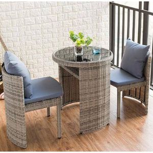 Ensemble de table et chaises en rotin pour restaurant, gain de place, mobilier de jardin, ensemble de table à manger d'extérieur - Product Image 5
