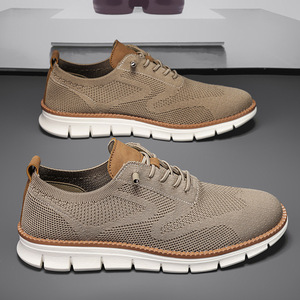 Baskets bleues en maille respirante à lacets, bout rond, doublure en maille respirante, semelle extérieure en caoutchouc, semelle intermédiaire en EVA, toutes saisons, chaussures pour hommes - Product Image 6
