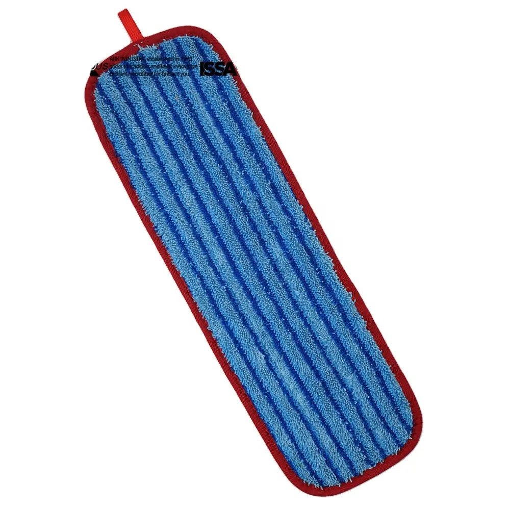 microfiber weft twisted pile PP scrubber wet hook and loop industrial mop pad cloth sleeve dry dust mop