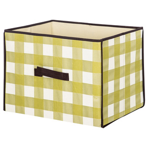 Clothing Organizer Storage Box Rectangle Lattice Pattern Non-Woven Fabric Eco-Friendly Underwear Storage <b>Bin</b> 18L Capacity - Product Image 5