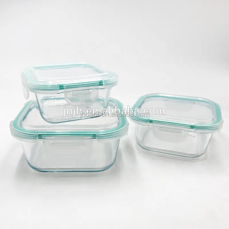 Glass lunch food box with lid for food storage