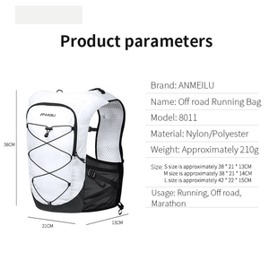 Gilet de course portable en nylon imperméable avec système d'hydratation, sac à dos de randonnée grande capacité pour activités de plein air et cyclisme - Product Image 2