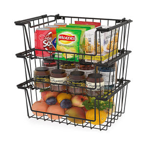 Cesta de Alambre Apilable, Cesta Colgante <span class=keywords><strong>Easylife</strong></span> para Debajo del Estante, Cestas de Pared, Contenedores de Almacenamiento de Metal para Frutas, Verduras y Cocina - Product Image 2
